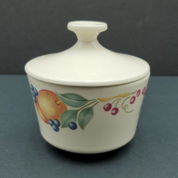 Corning Abundance Creamer Sugar Bowl Corelle Fruit Pattern Cream Sugar Set - Picture 6 of 9